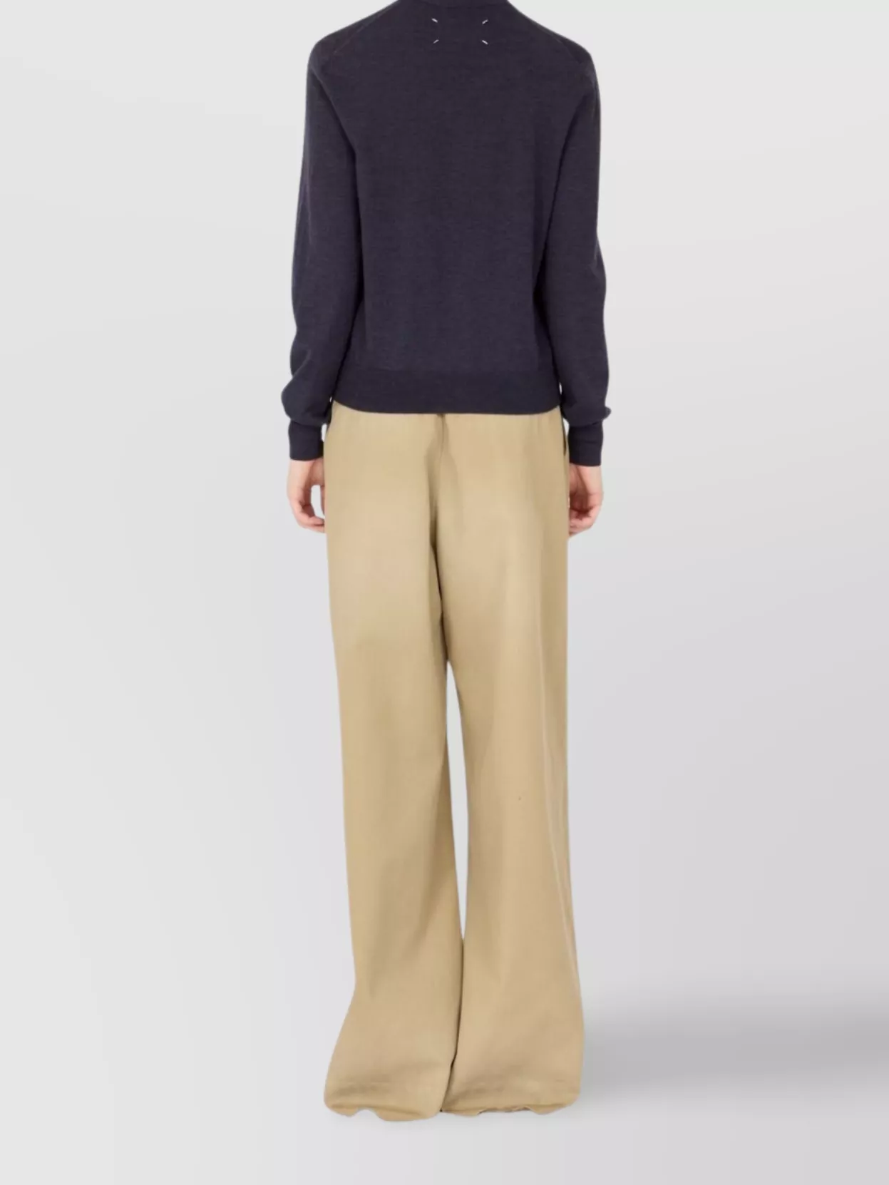 Maison Margiela Ribbed Trim V-Neck Cardigan With Long Sleeves