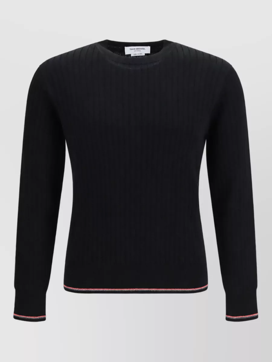 Thom Browne wool crewneck ribbed-hem sweater