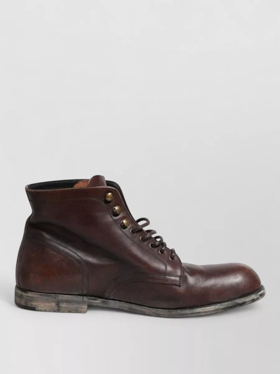 Dolce&Gabbana Leather Lace Up Ankle Boots