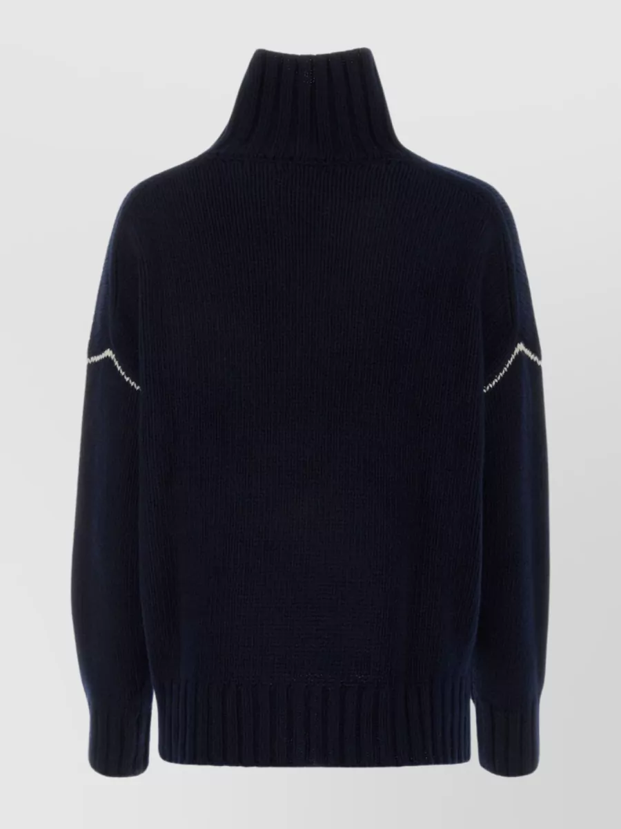 Shop Woolrich Cozy Midnight Knit Sweater With Hemline Slits And Longer Back In Black
