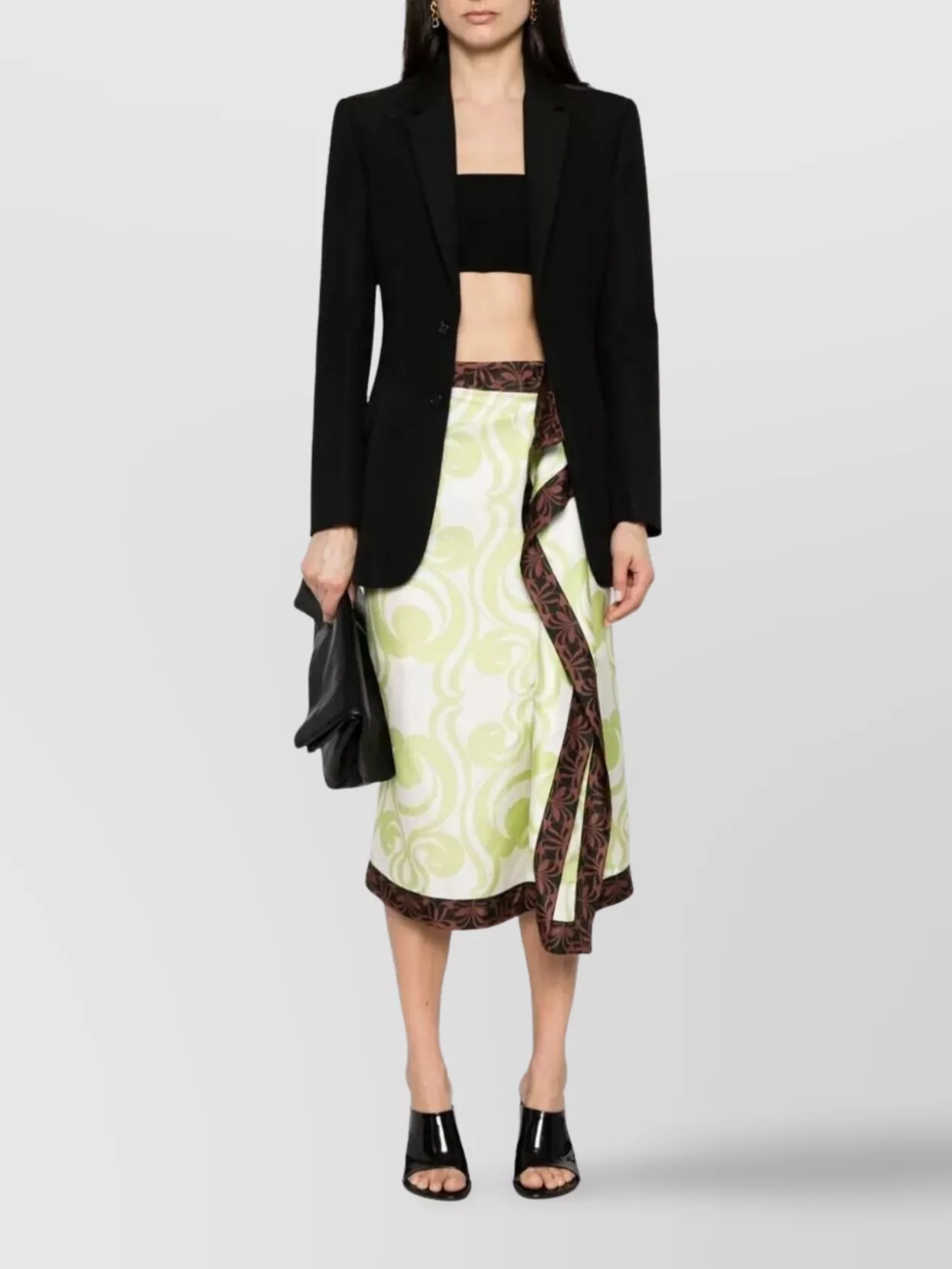 Dries Van Noten High Waist Mid-length Wrap Skirt In Multi