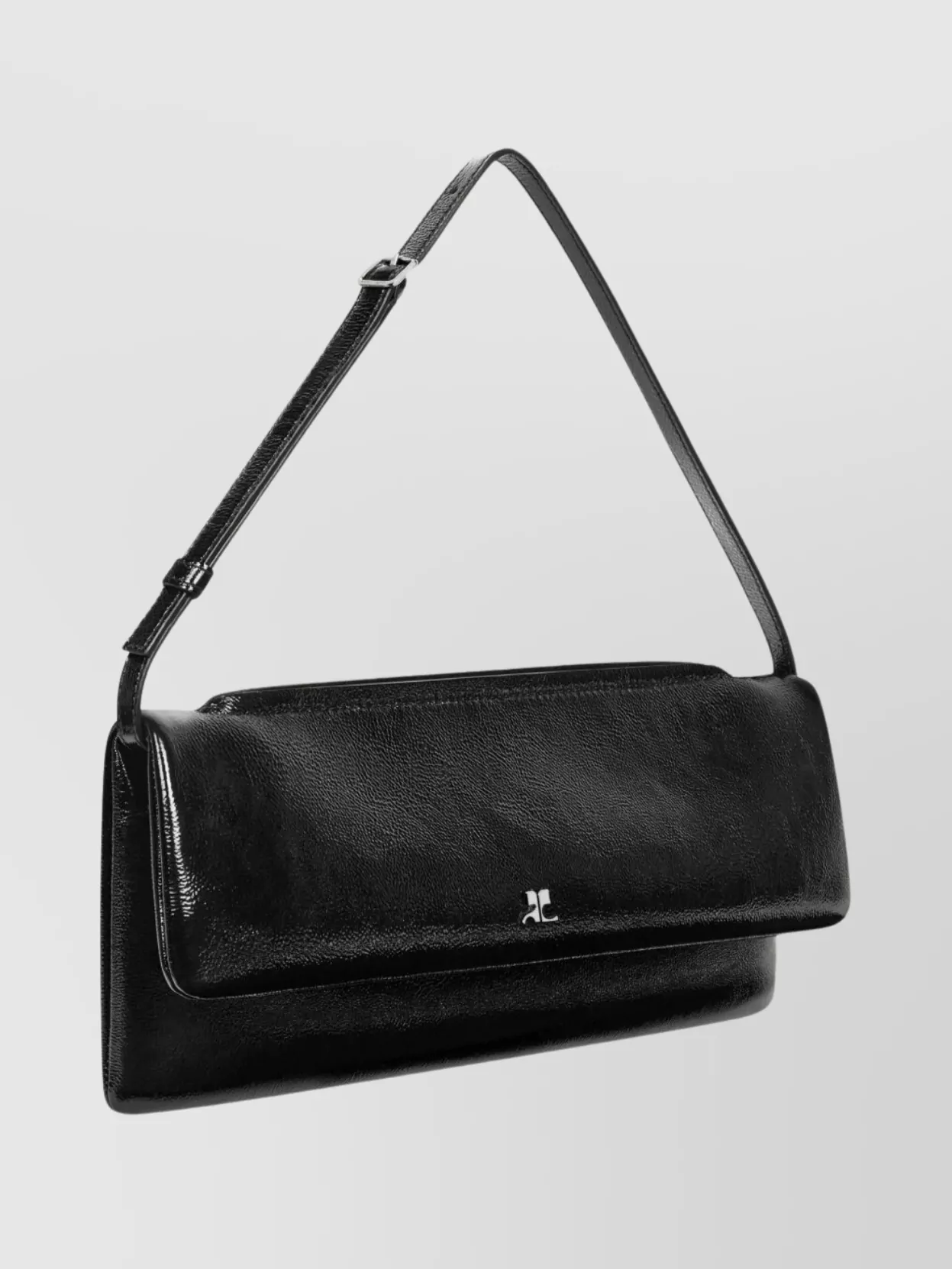 Courrèges Rectangular Leather Shoulder Bag With Adjustable Strap