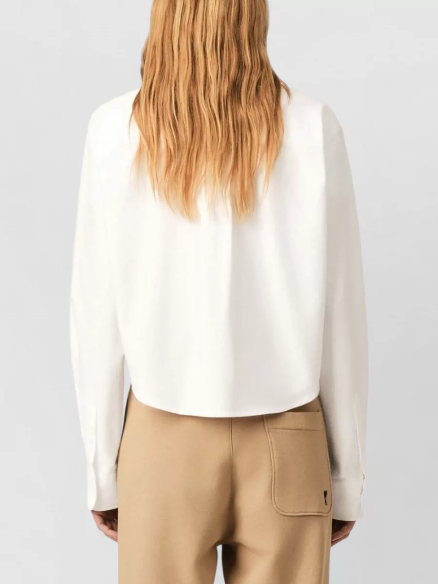 Ami Paris Cotton Cropped Shirt