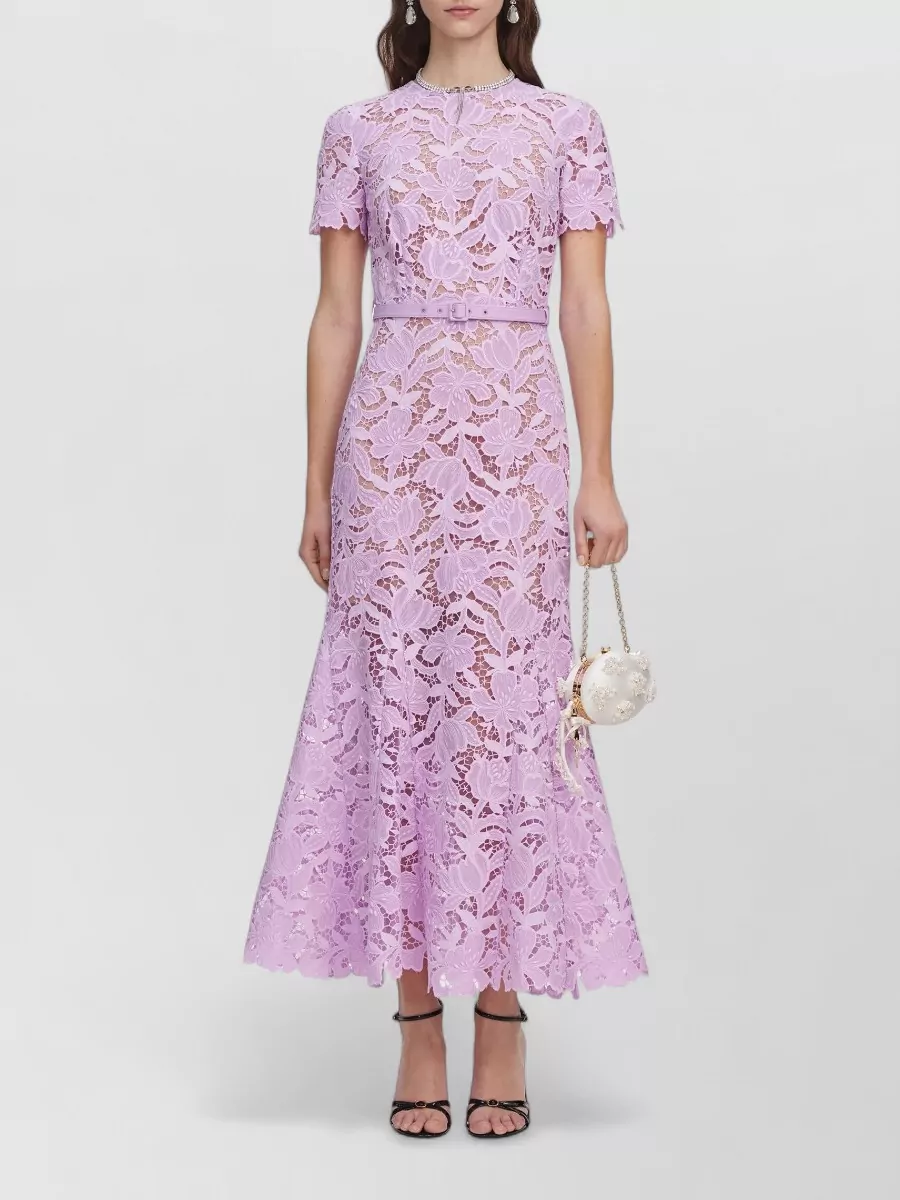 Self-Portrait lace fitted midi dress