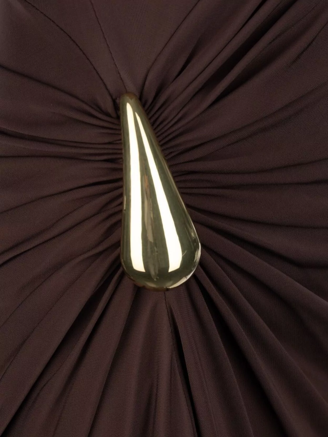 Bottega Veneta Draped Metallic One Shoulder Ruched Dress In Brown