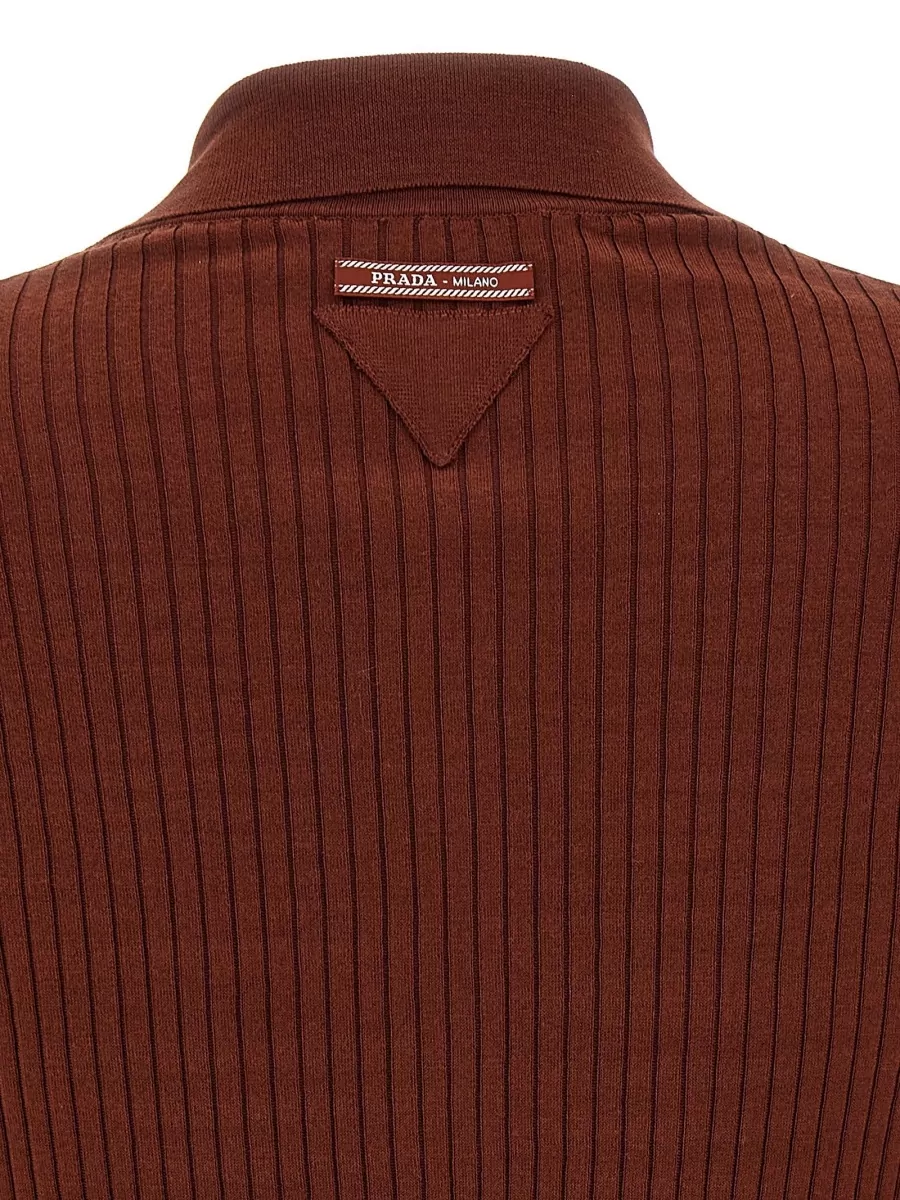 Prada Ribbed Polo Top