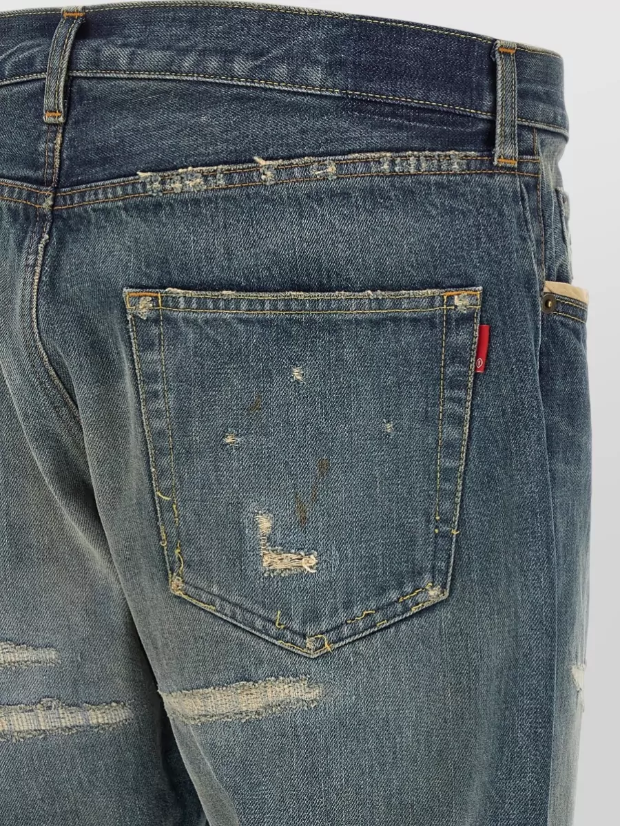 Undercover Embroidered Destroyed-Effect Denim Jeans