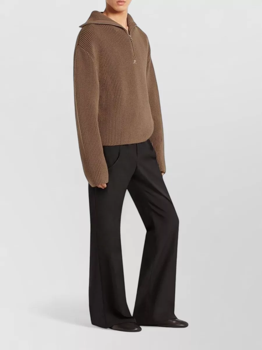 Courrèges Crewneck Sweater Drop Shoulders Long Sleeves