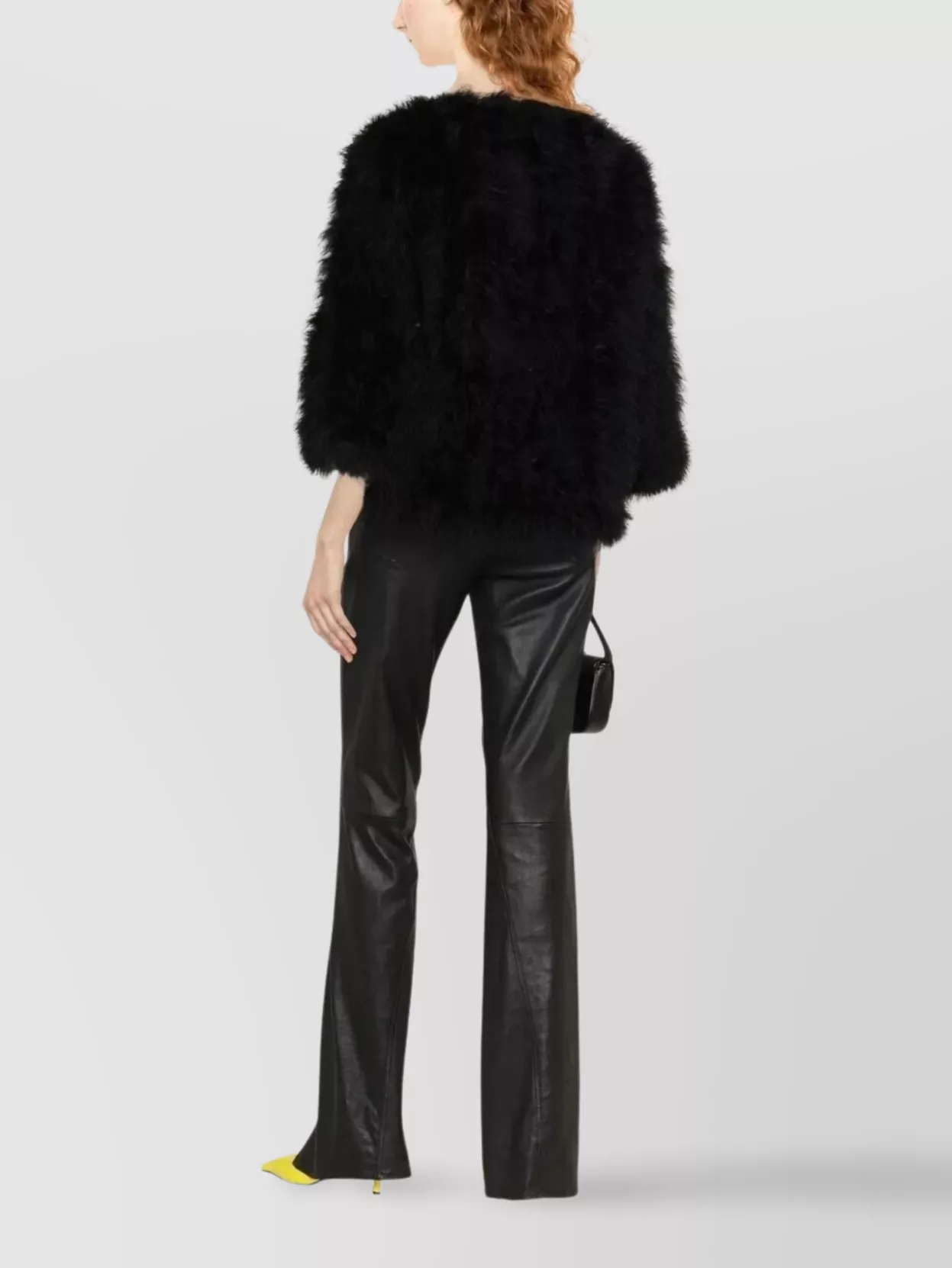 Yves Salomon Short Jacket Feather 3/4 Sleeves