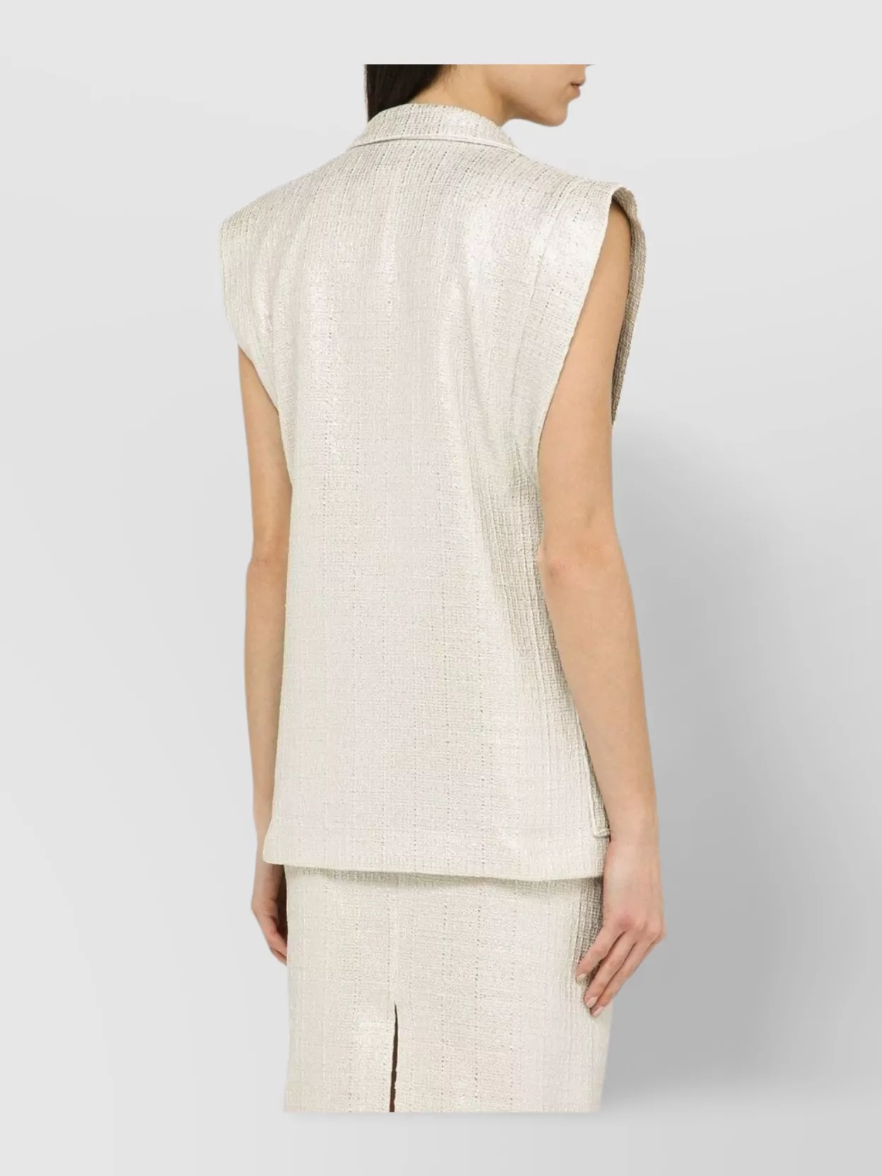 Federica Tosi Cotton Blend Double Breasted Waistcoat In White