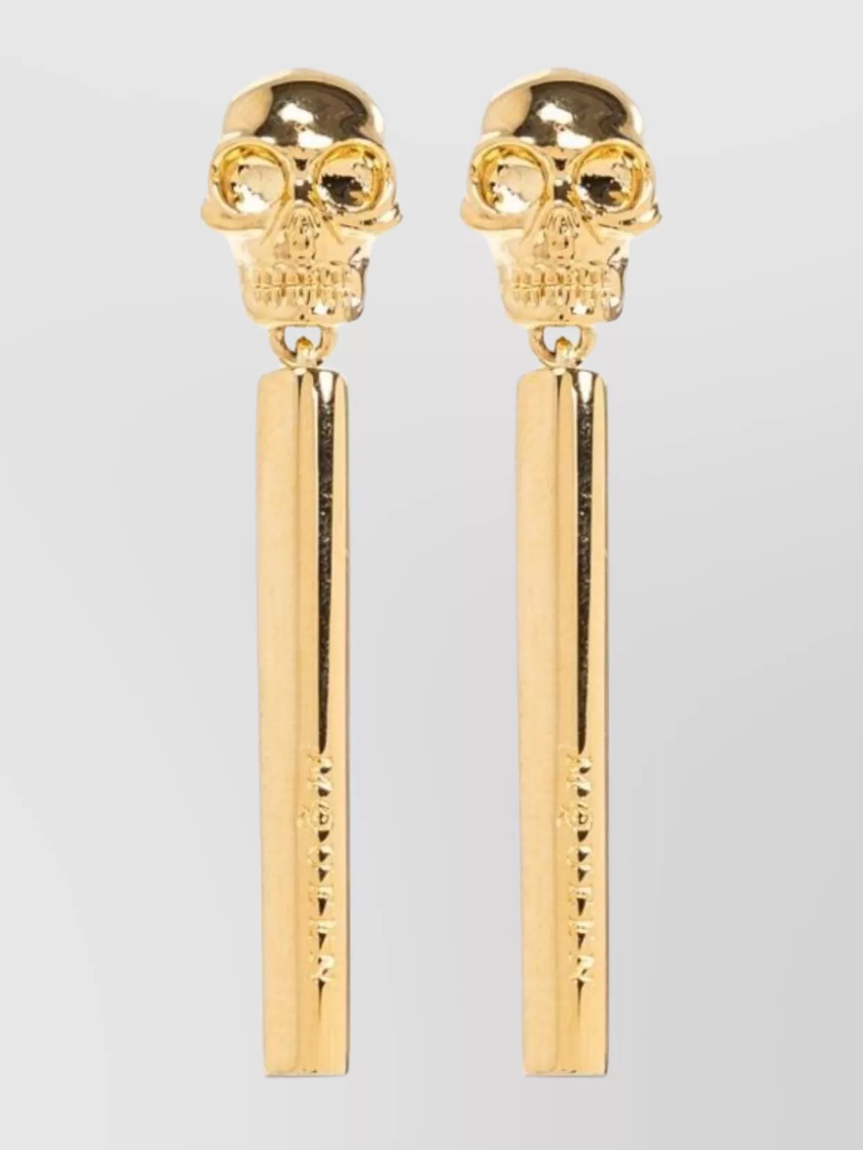 Alexander Mcqueen Pair Of Gold-Tone Skull Drop Earrings