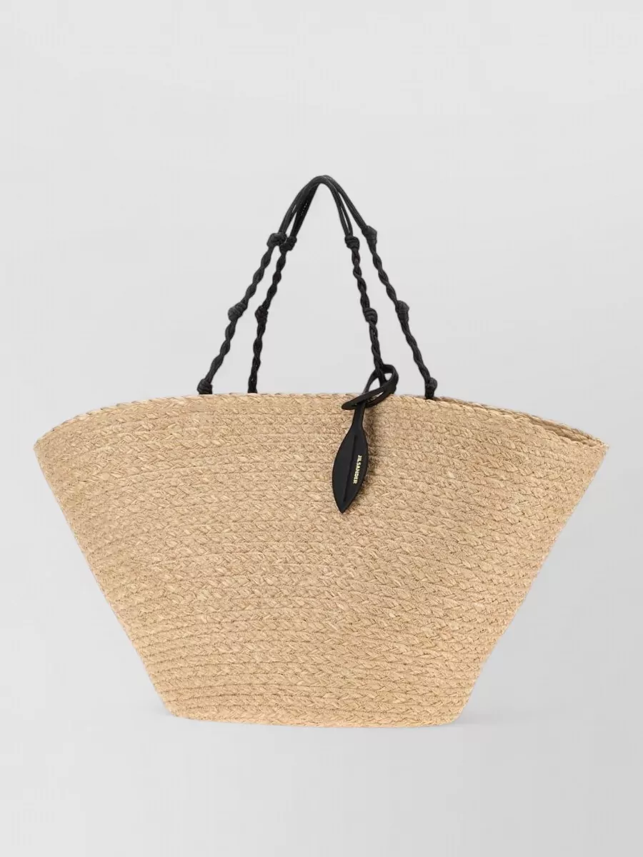 Jil Sander tangle large raffia beach bag