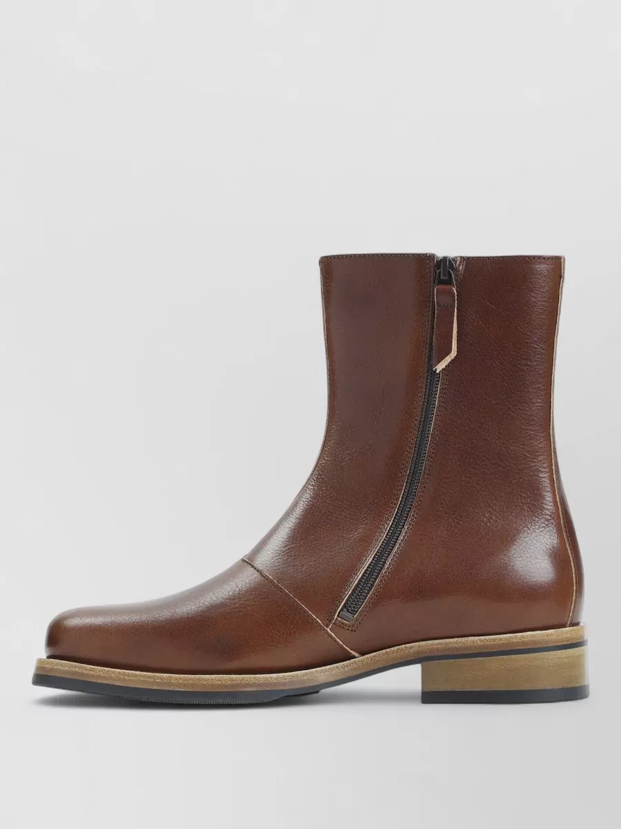 Our Legacy Round Toe Smooth Finish Heeled Boots