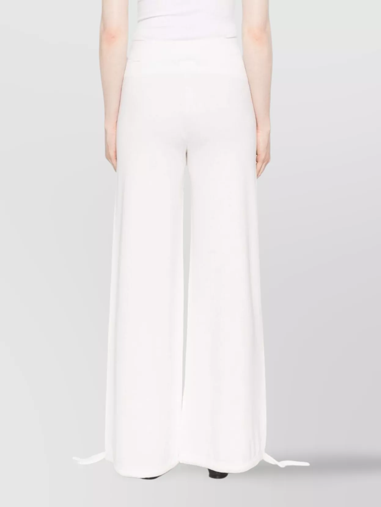 Max Mara Straight Leg Trousers Drawstring Hem In Brown