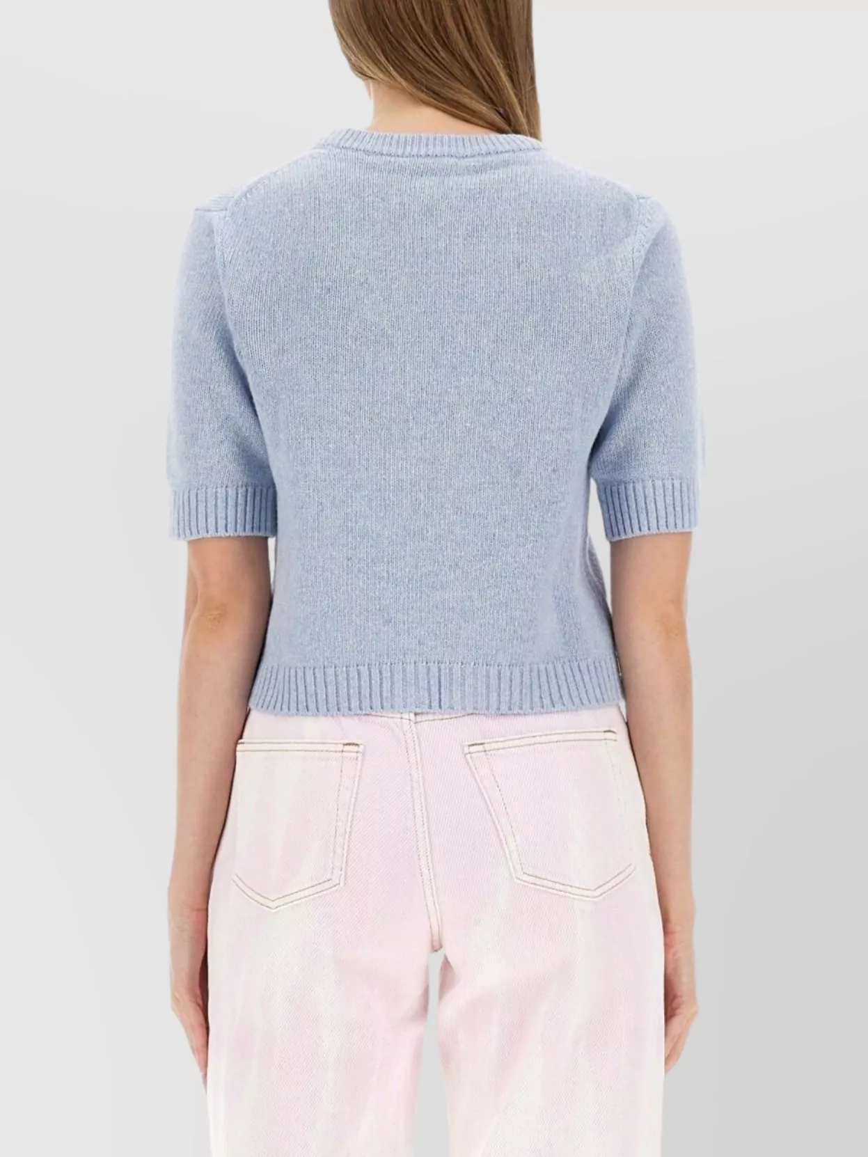Ganni Bow Tie Cropped Knitwear V-Neck