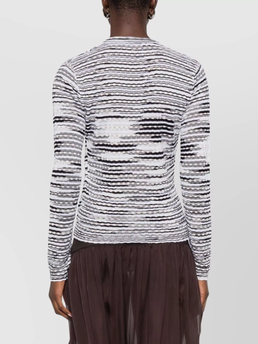 Missoni Striped V-Neck Long Sleeve Knit Cardigan