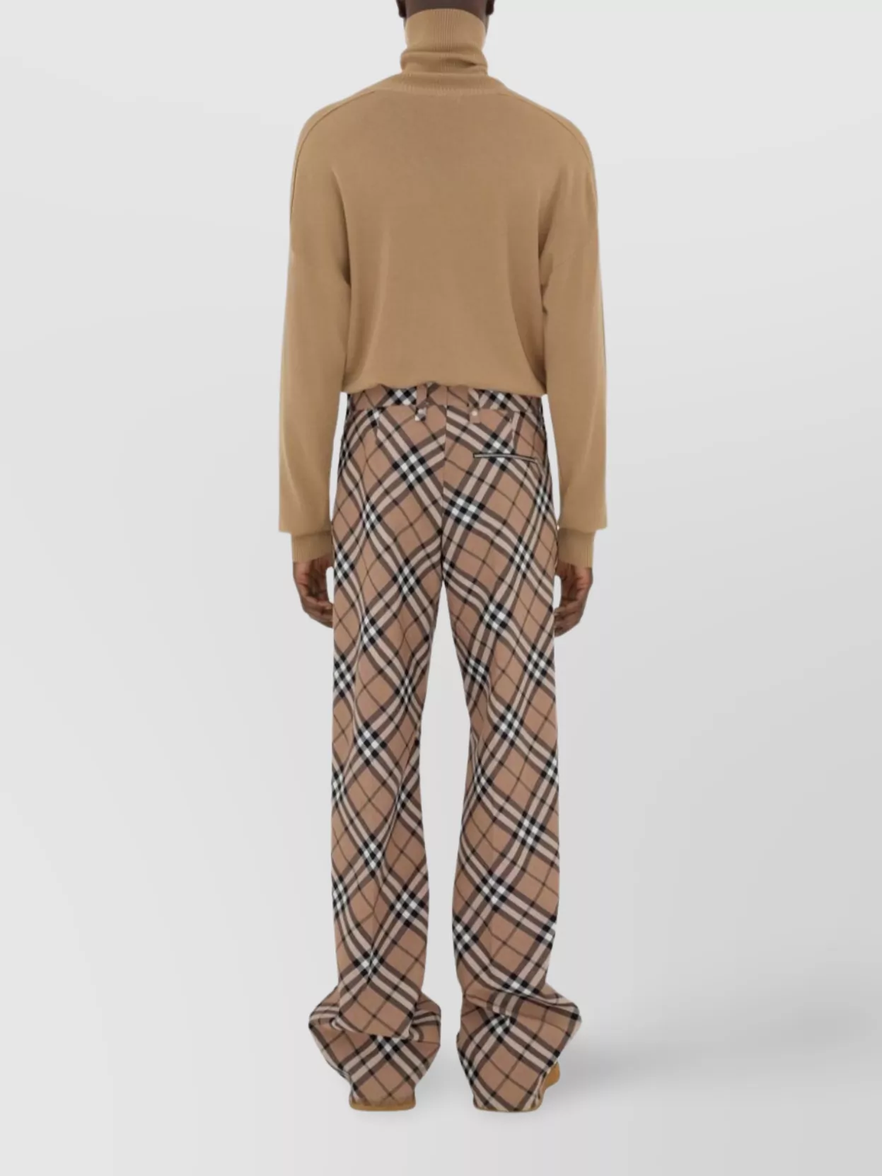 Burberry Tailored Wool Blend Trousers With Nova Check Pattern