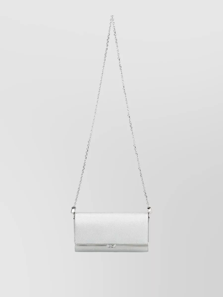 Michael Kors Clutch Bag Metallic Finish Chain Strap