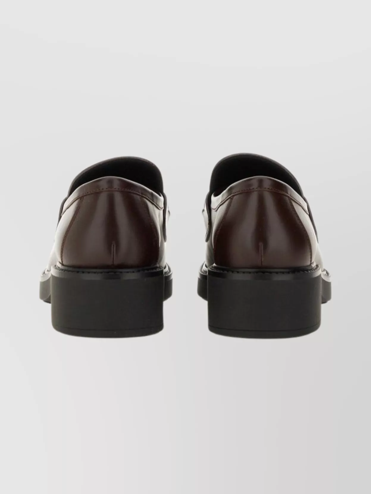 Gucci Round Toe Loafers With Low Block Heel In Brown