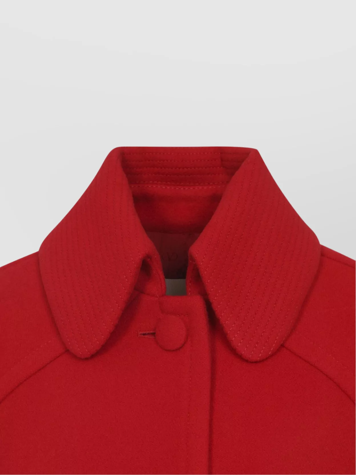 Valentino Wool Coat With Ribbed Collar And Cuffs