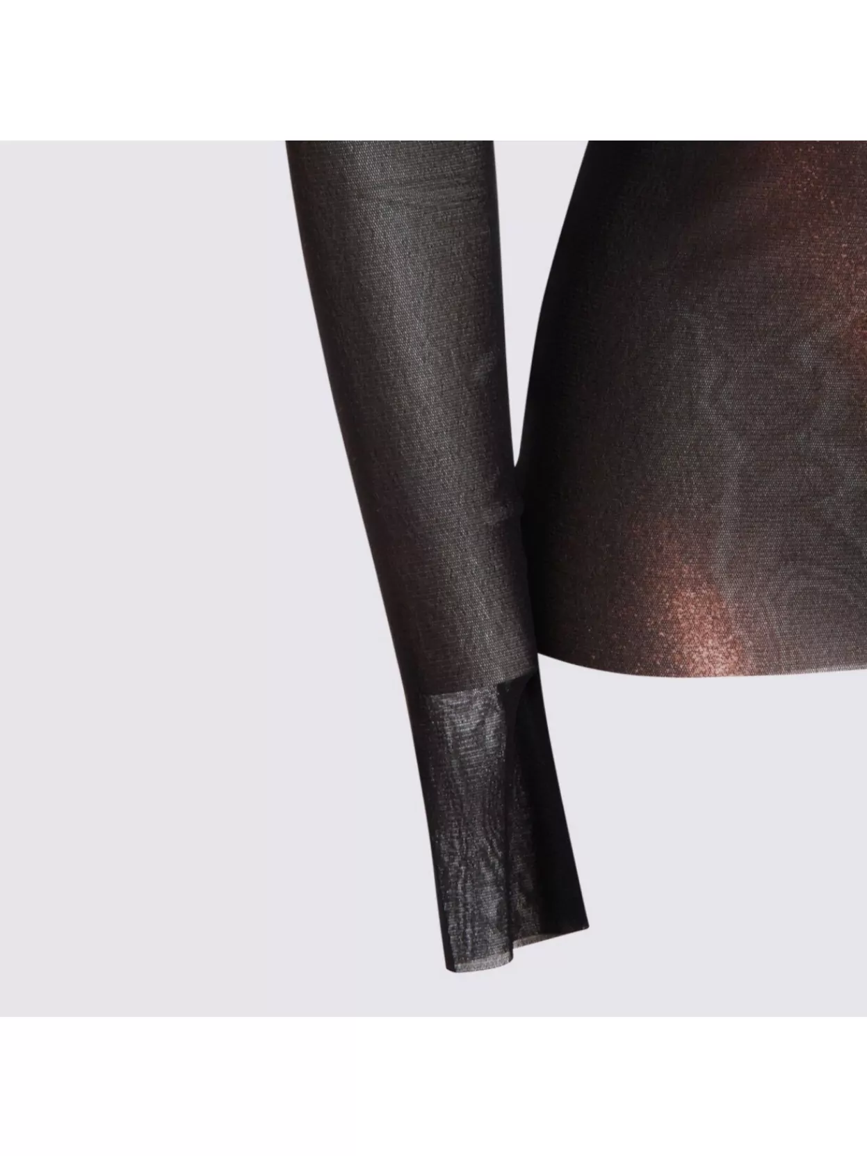 Jean Paul Gaultier Sleeves Long Crew Neck Fitted Sheer Graphic