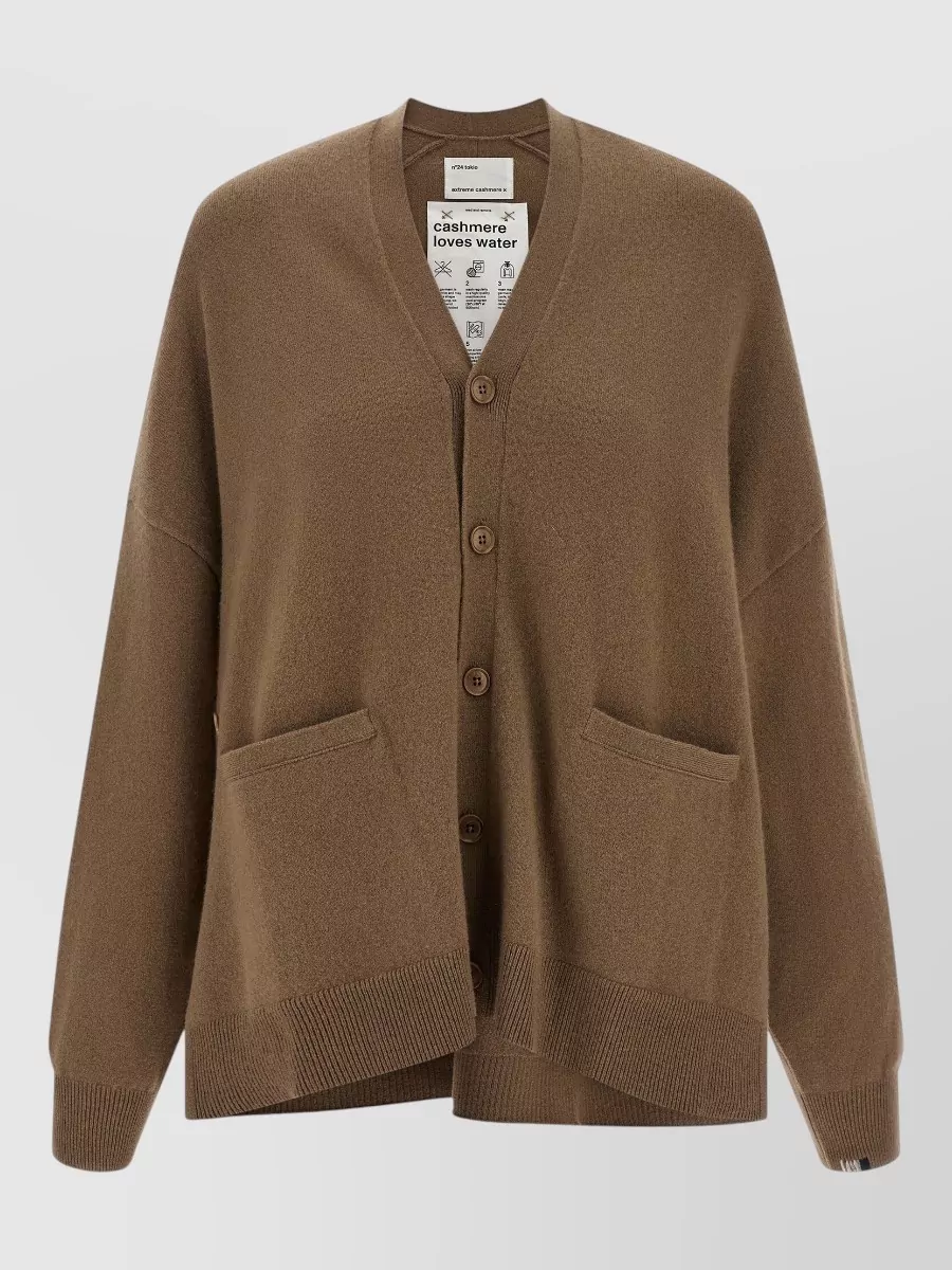 Extreme Cashmere cashmere oversized ribbed v-neck cardigan