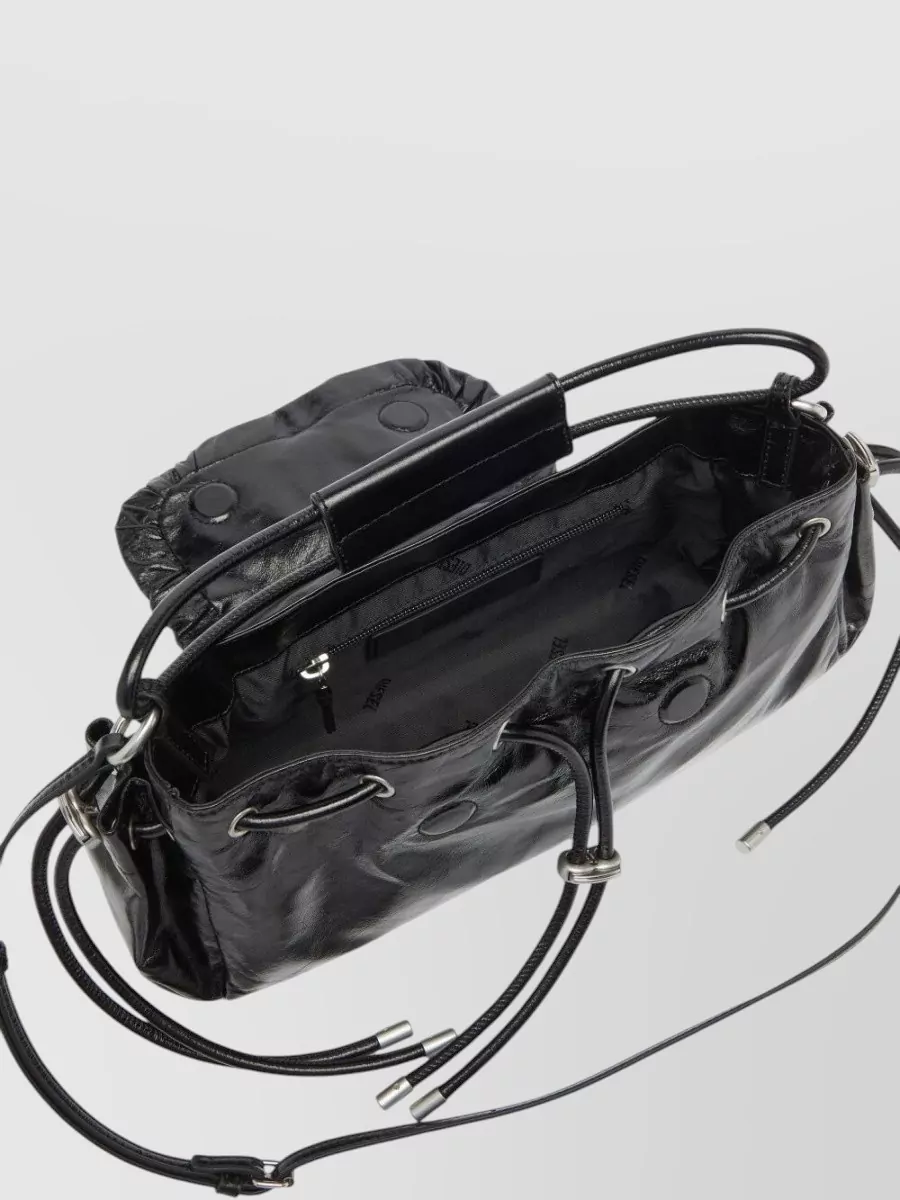 Diesel Scrunch-D Calf Leather Shoulder Bag