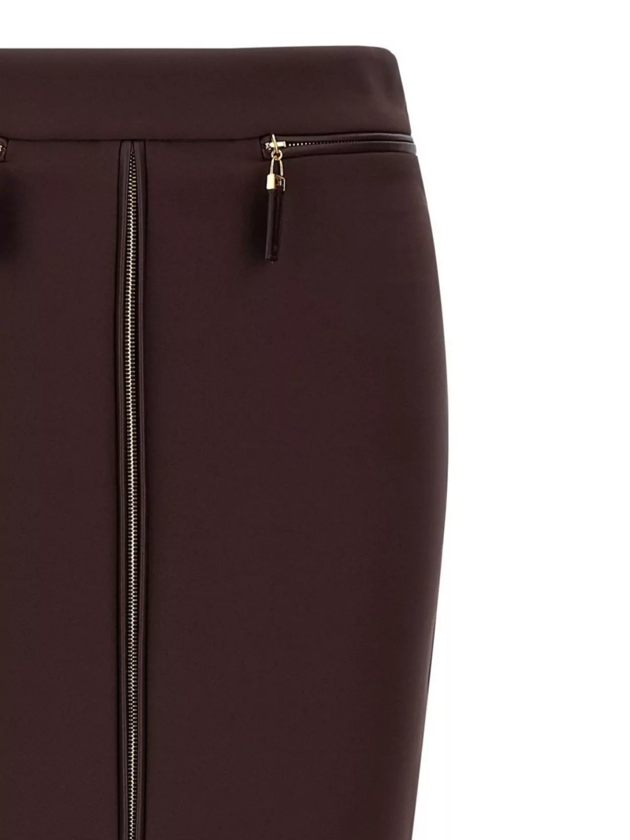Elisabetta Franchi High-Waisted Midi Skirt Zip Detailing
