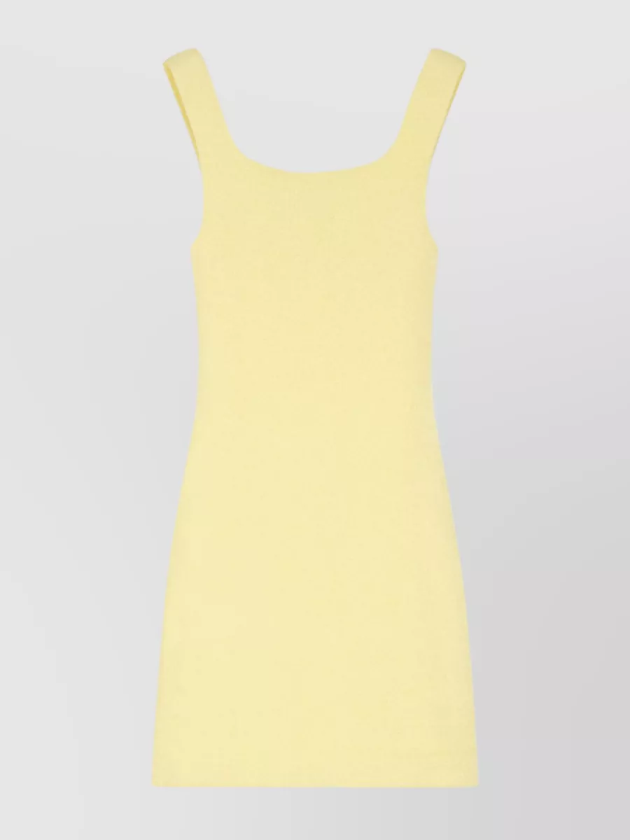 Shop Patou Textured Knit Mini Dress In Yellow