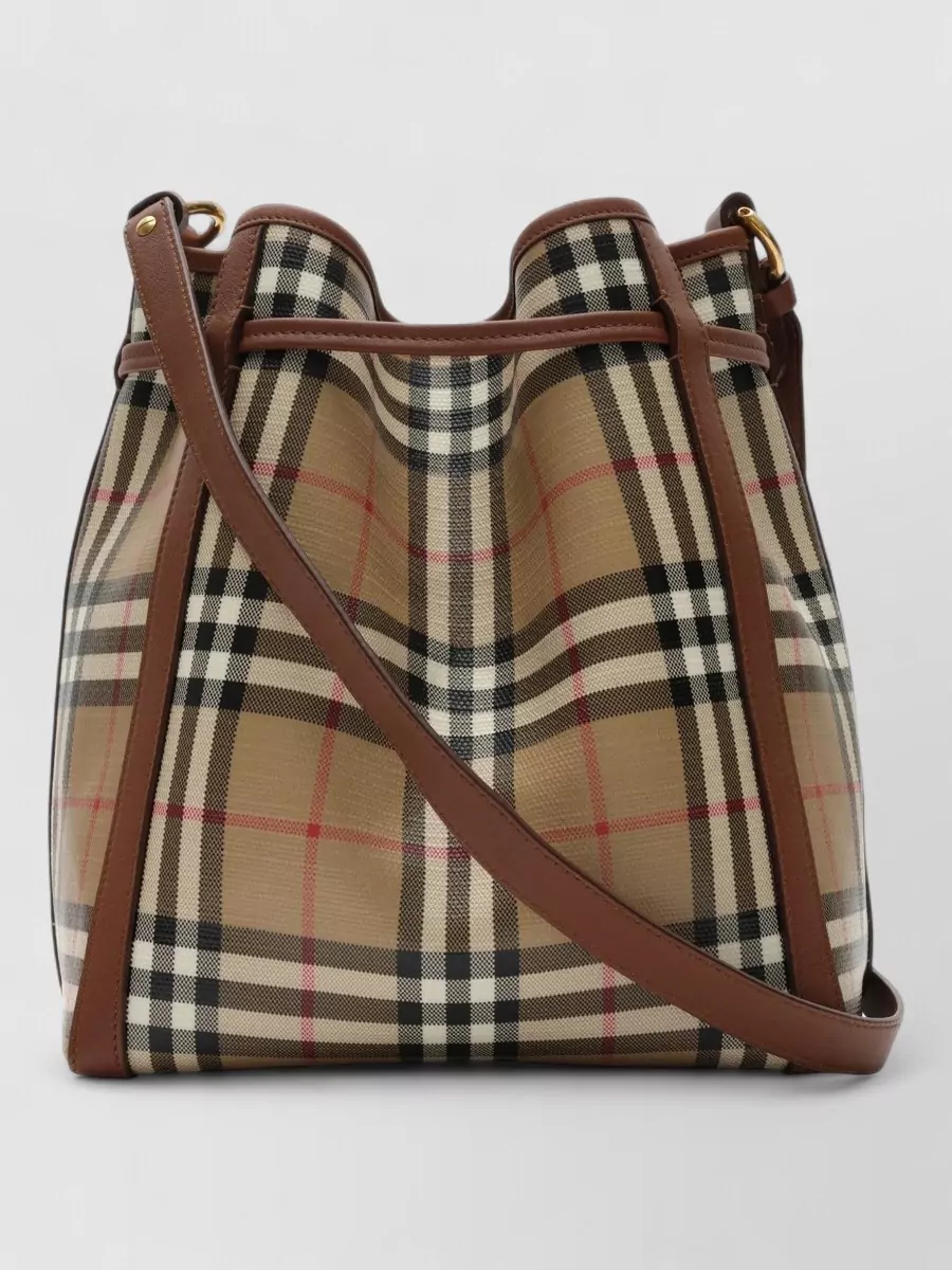 Burberry check mini coated canvas bucket bag