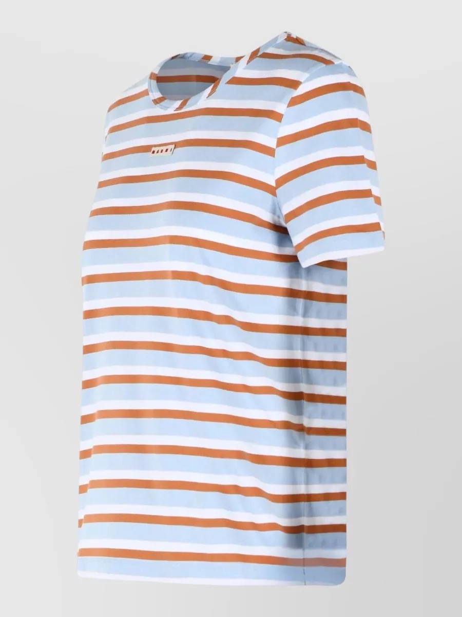 Marni Striped Cotton Logo Patch T-Shirt