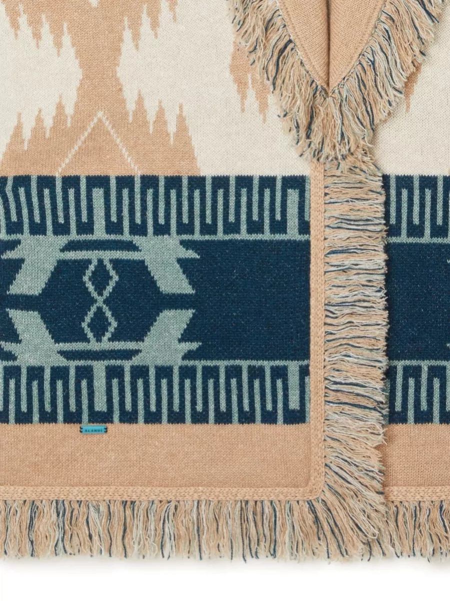Alanui Icon Jacquard Long Cardigan Shawl Collar
