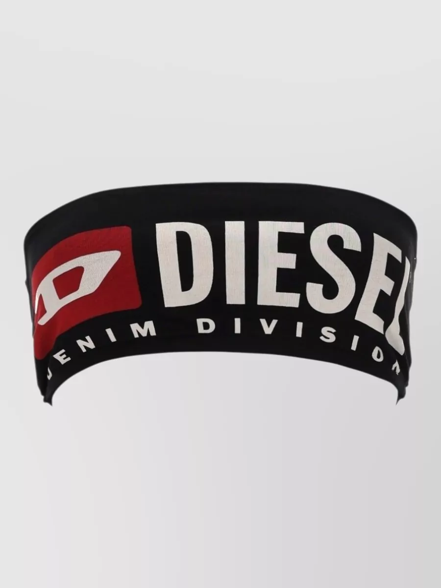 Diesel logo print strapless cropped bra top