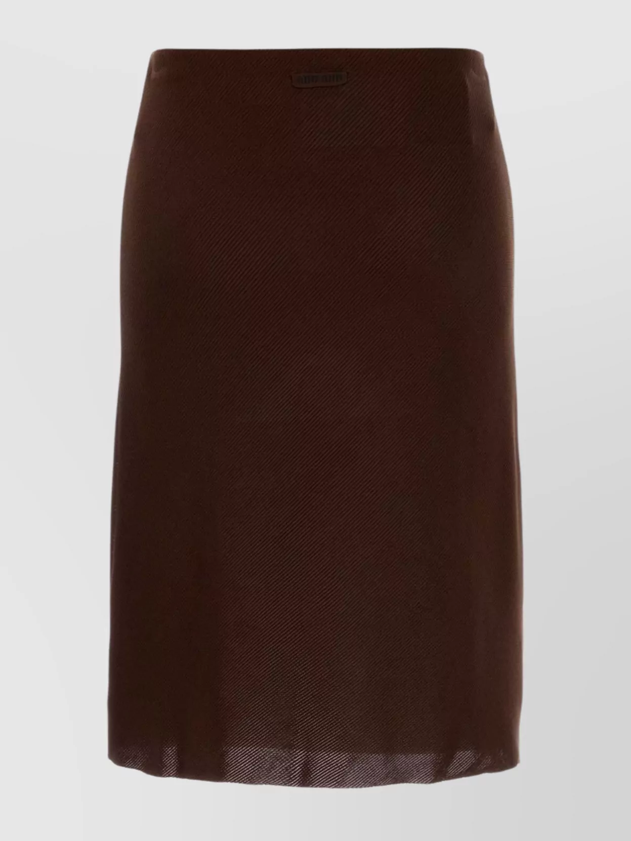 Miu Miu High-waisted Knee-length Silk Skirt In Burgundy