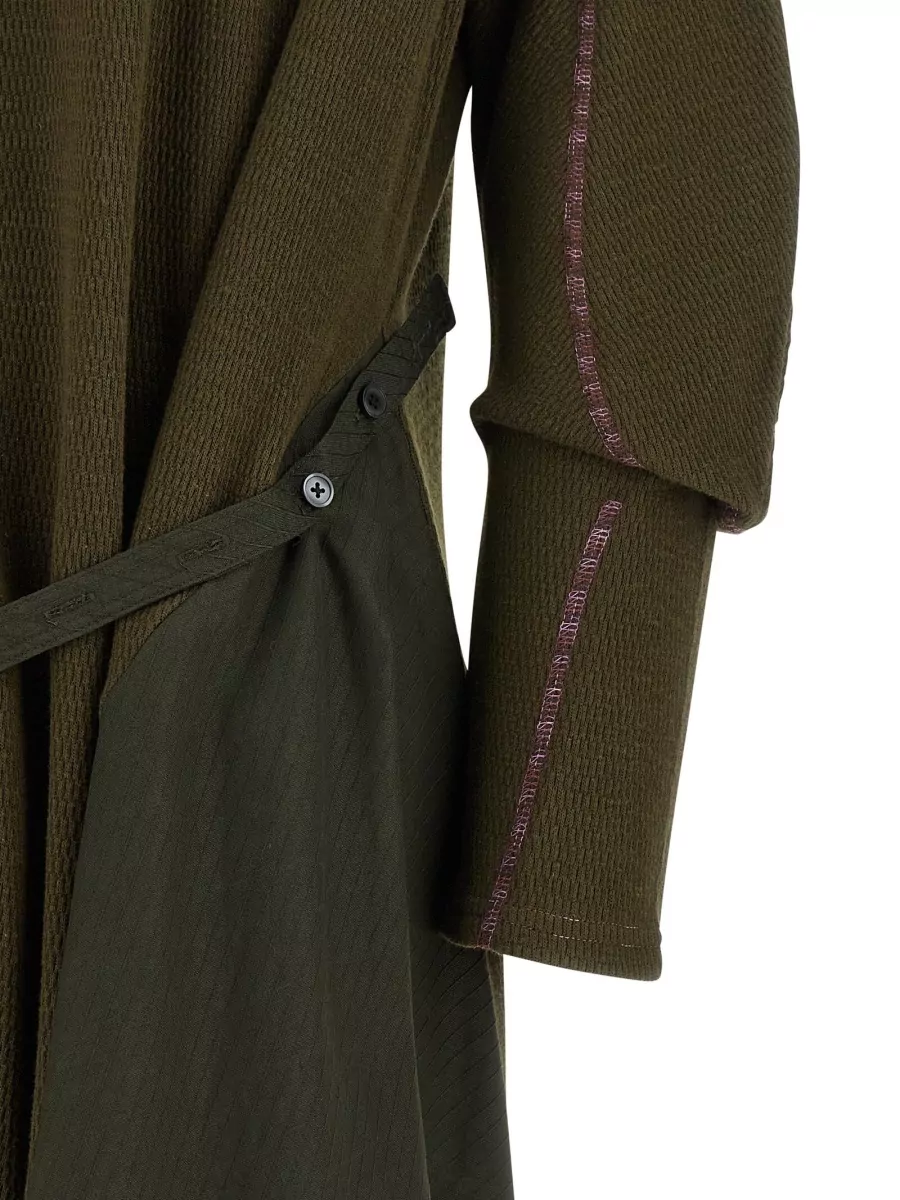Kiko Kostadinov Textured Asymmetric Long-Sleeve Dress