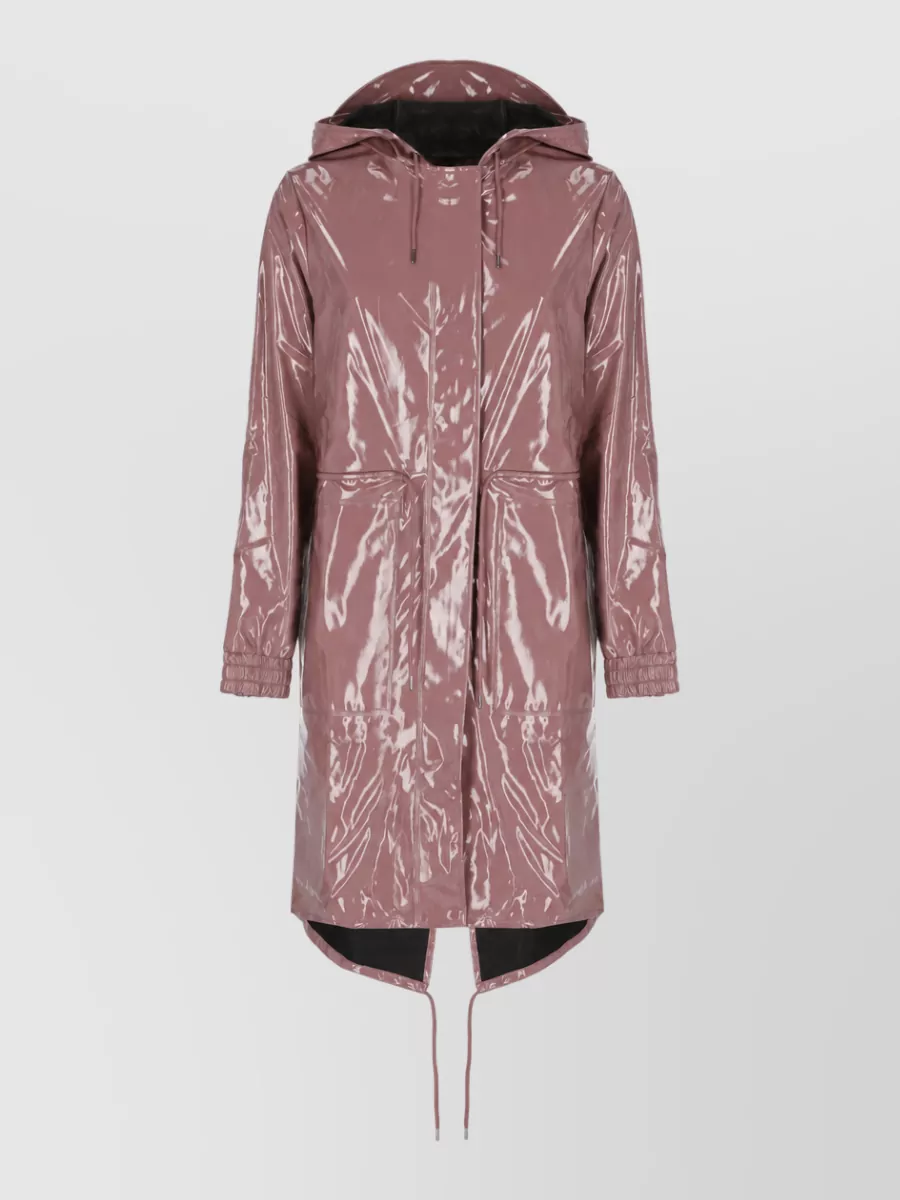 Rains hooded drawstring raincoat
