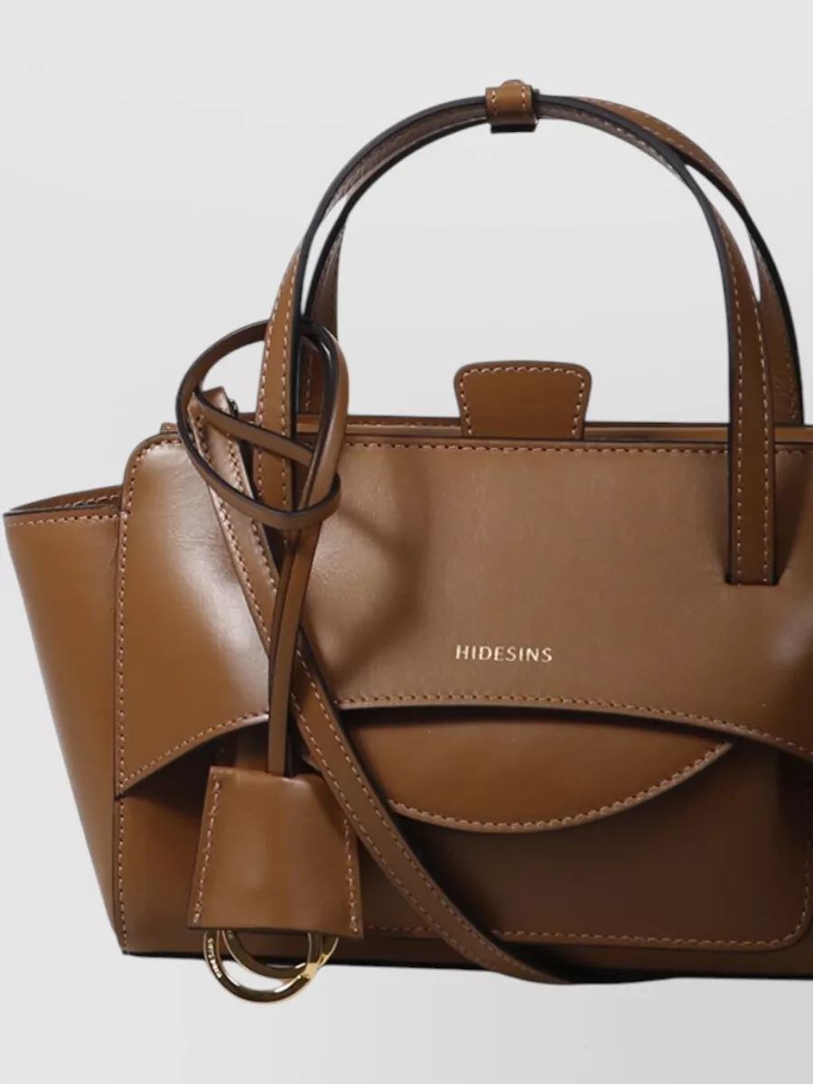 Hidesins Leather Flap Tote Bag