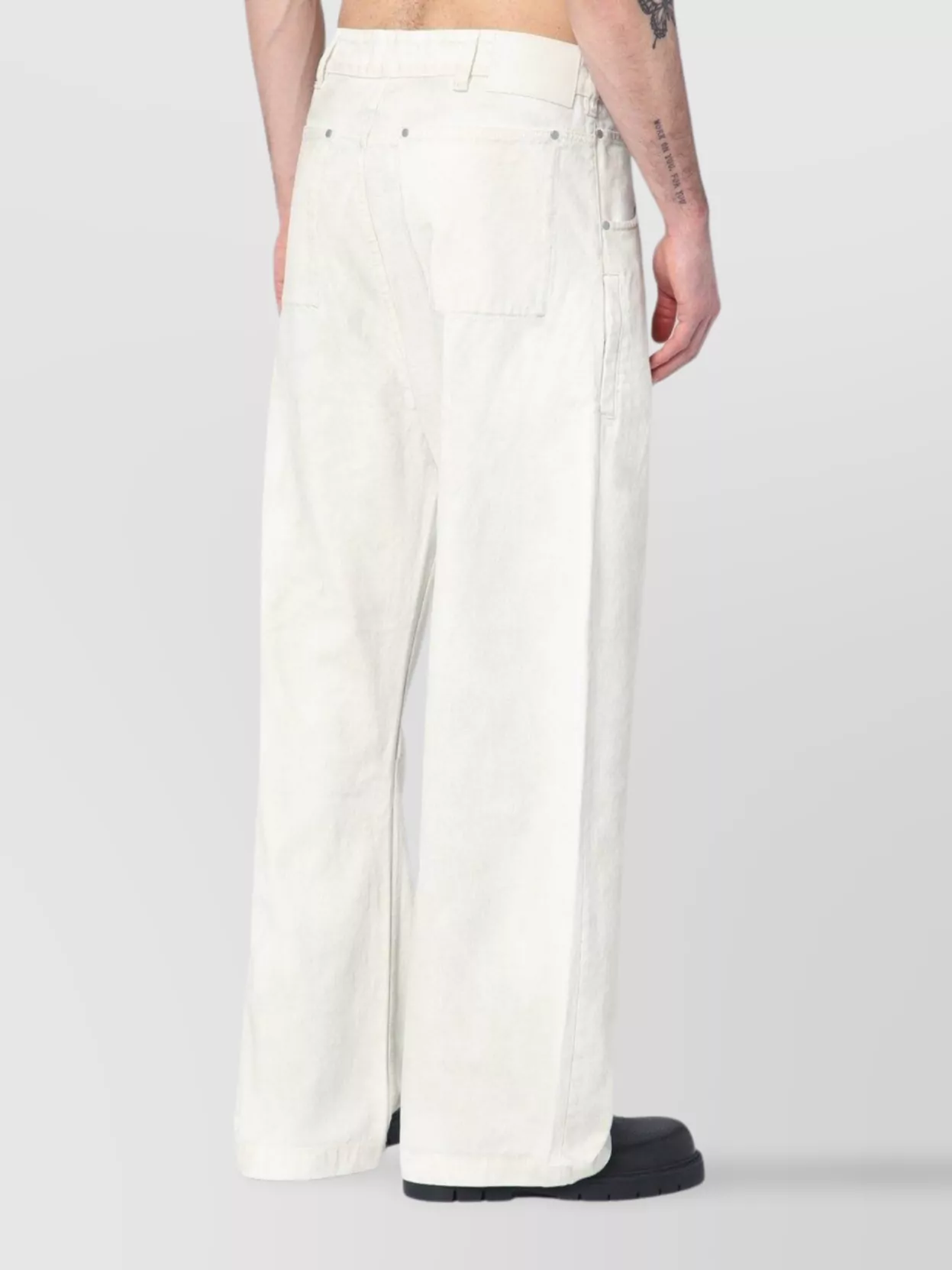 Entire Studios Denim Trousers Wide-leg Design Pockets Loops In White