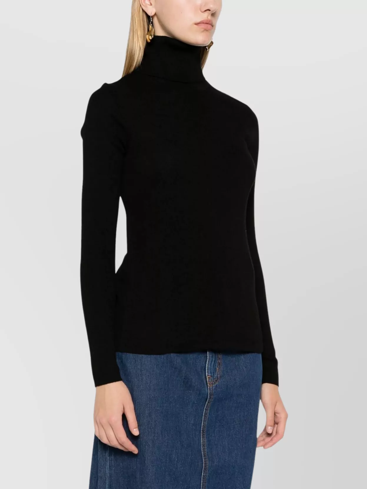 P.A.R.O.S.H LEILA RIBBED-KNIT TURTLENECK JUMPER WITH BACK SLIT
