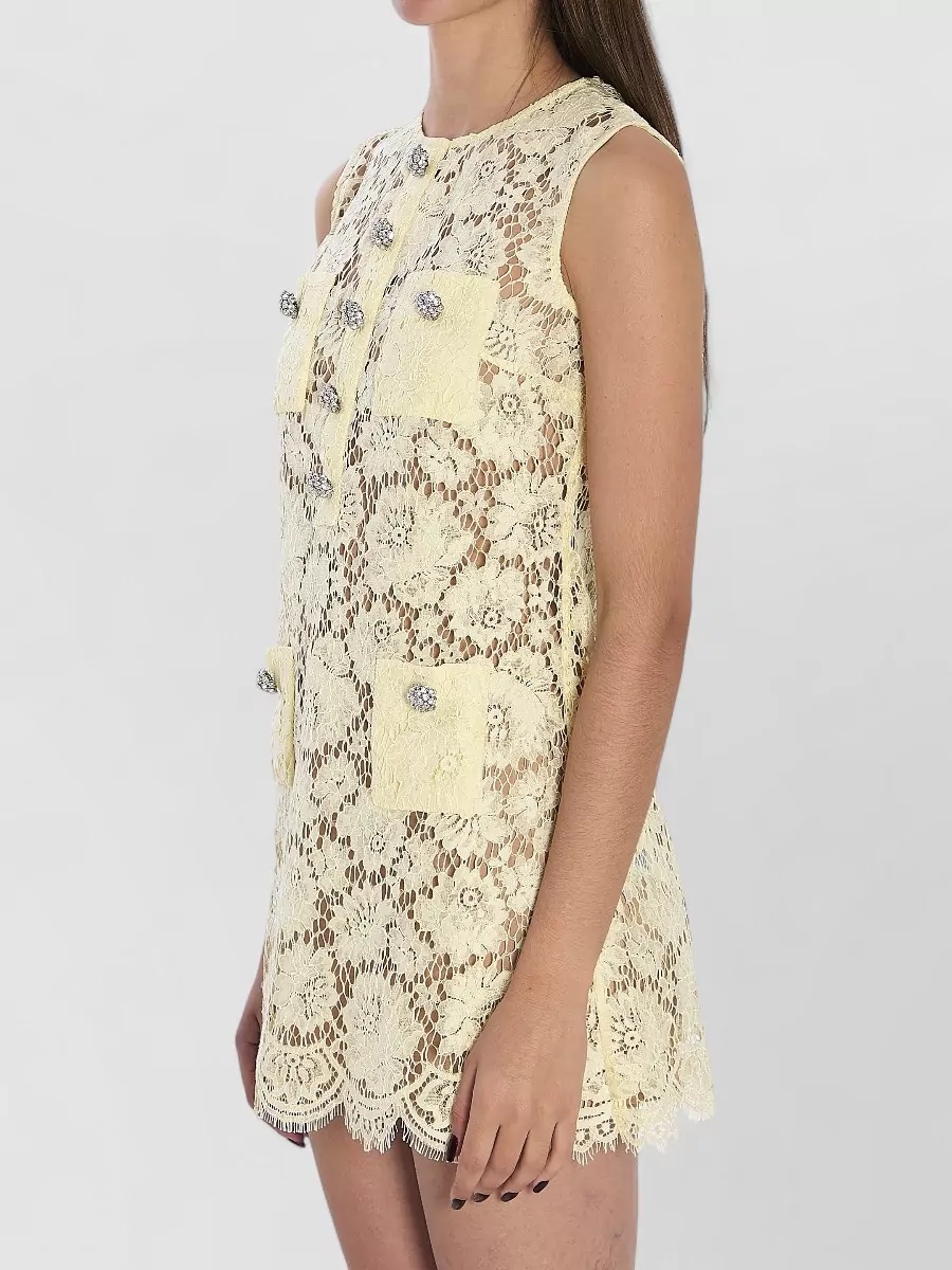 Self-Portrait Lace Sleeveless Fitted Mini Dress