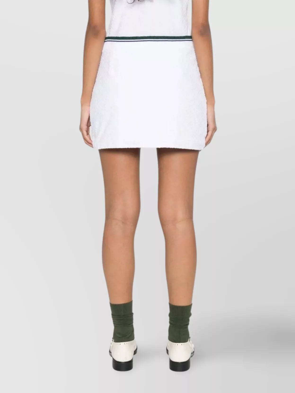 Casablanca Monogrammed Miniskirt With Ribbed Side Slit