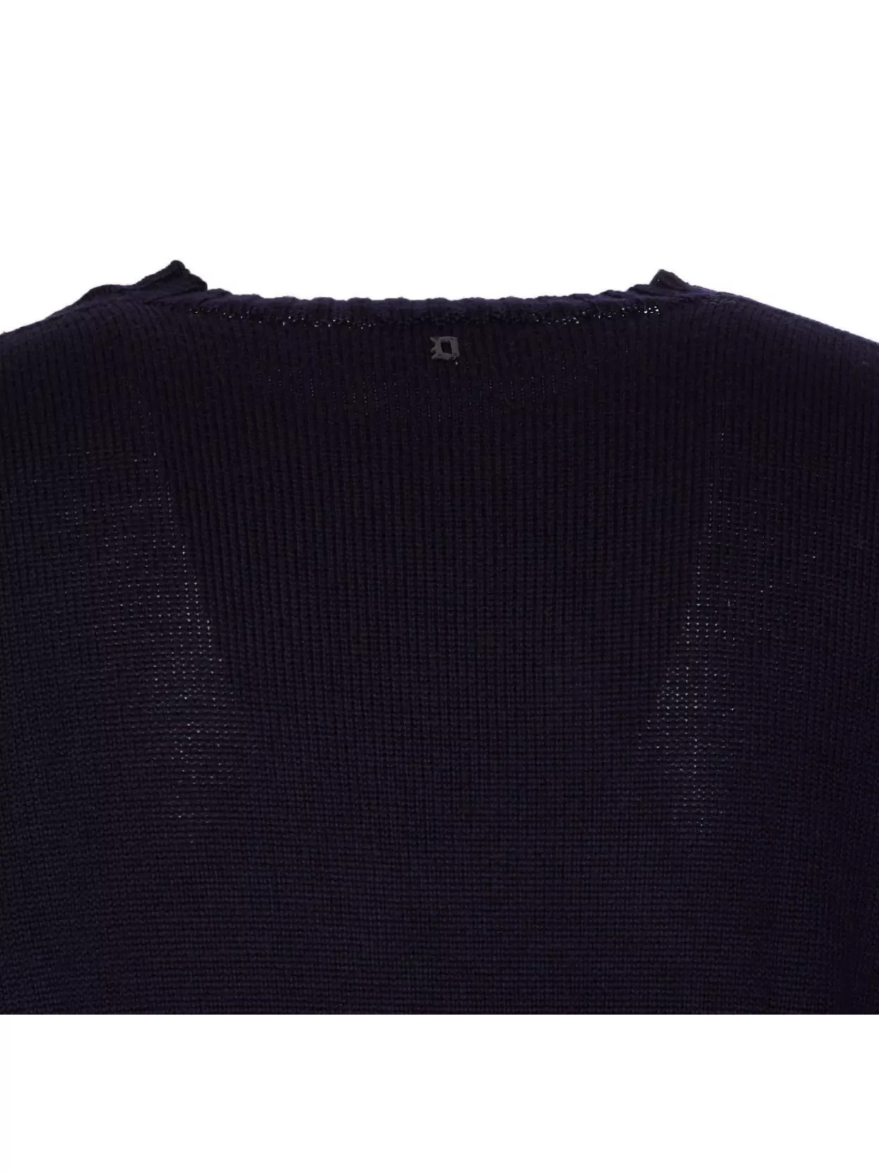 Dondup Crewneck Sweater With Ribbed Cuffs And Hem In Black