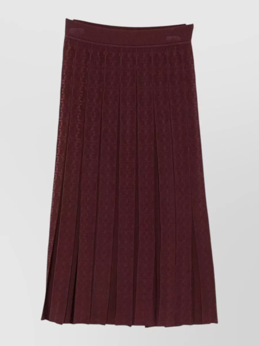 Tory Burch logo-monogram pleated midi skirt