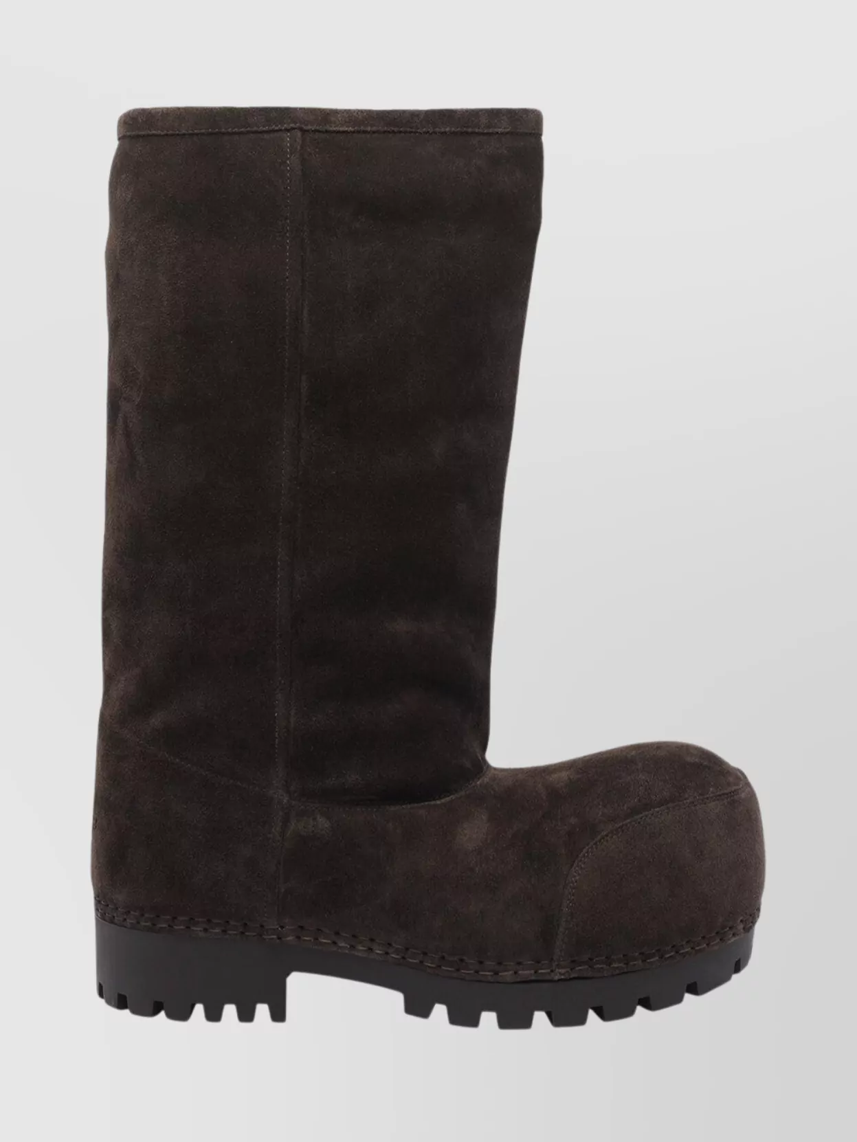 Balenciaga Suede Mid-Calf Chunky Sole Ankle Boots