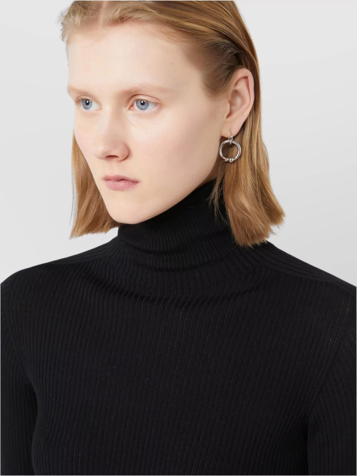 Sportmax Virgin Wool Turtleneck Knit Sweater In Black