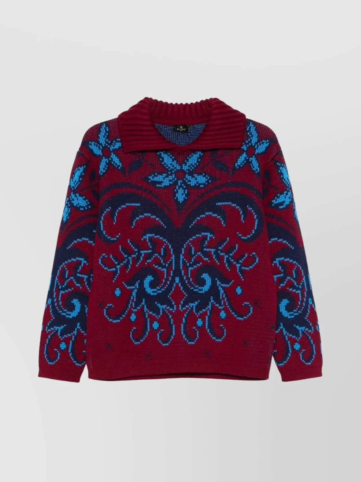 Etro Wool Sweater Floral Pattern In Red