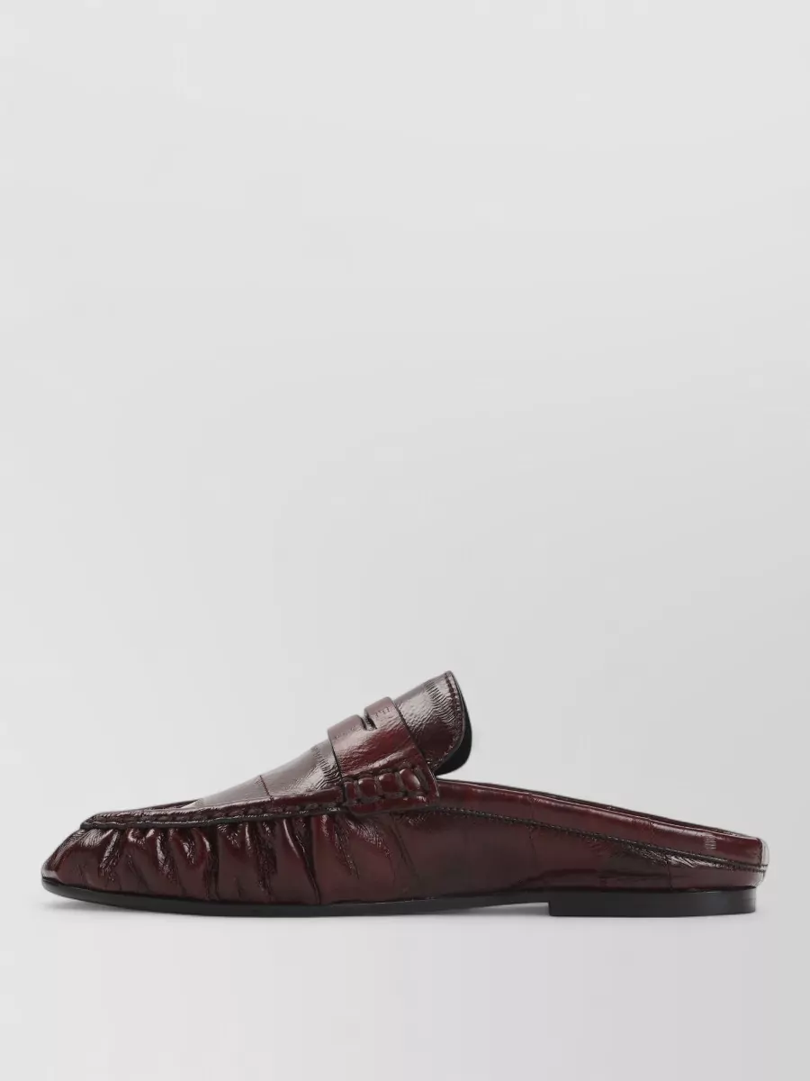 Saint Laurent Loafers Round Toe Textured Finish Design