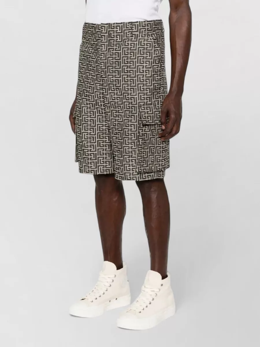 Balmain Monogram Jacquard Cargo Shorts
