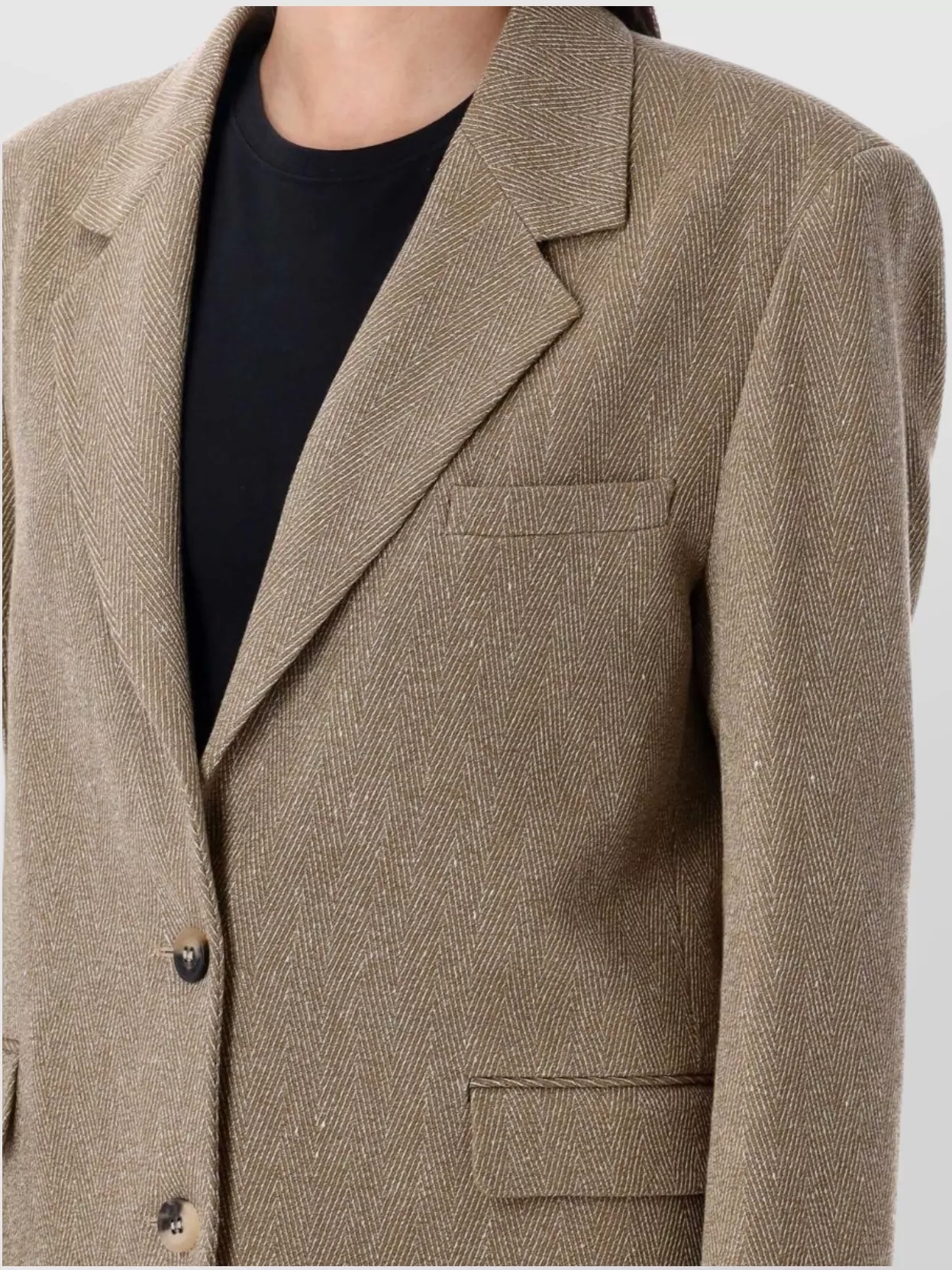 Golden Goose Herringbone Wool Oversized Blazer In Brown