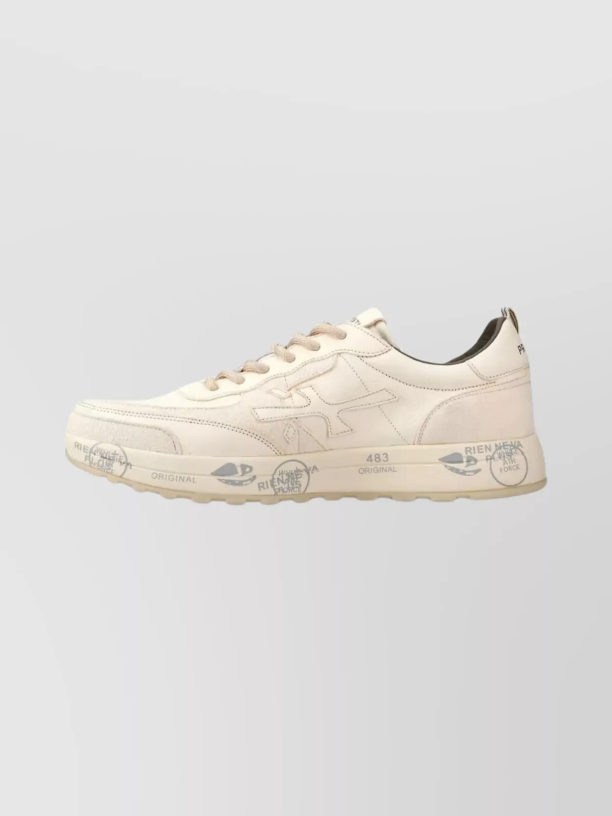 Premiata Leather Low-Top Sneakers Rubber Sole